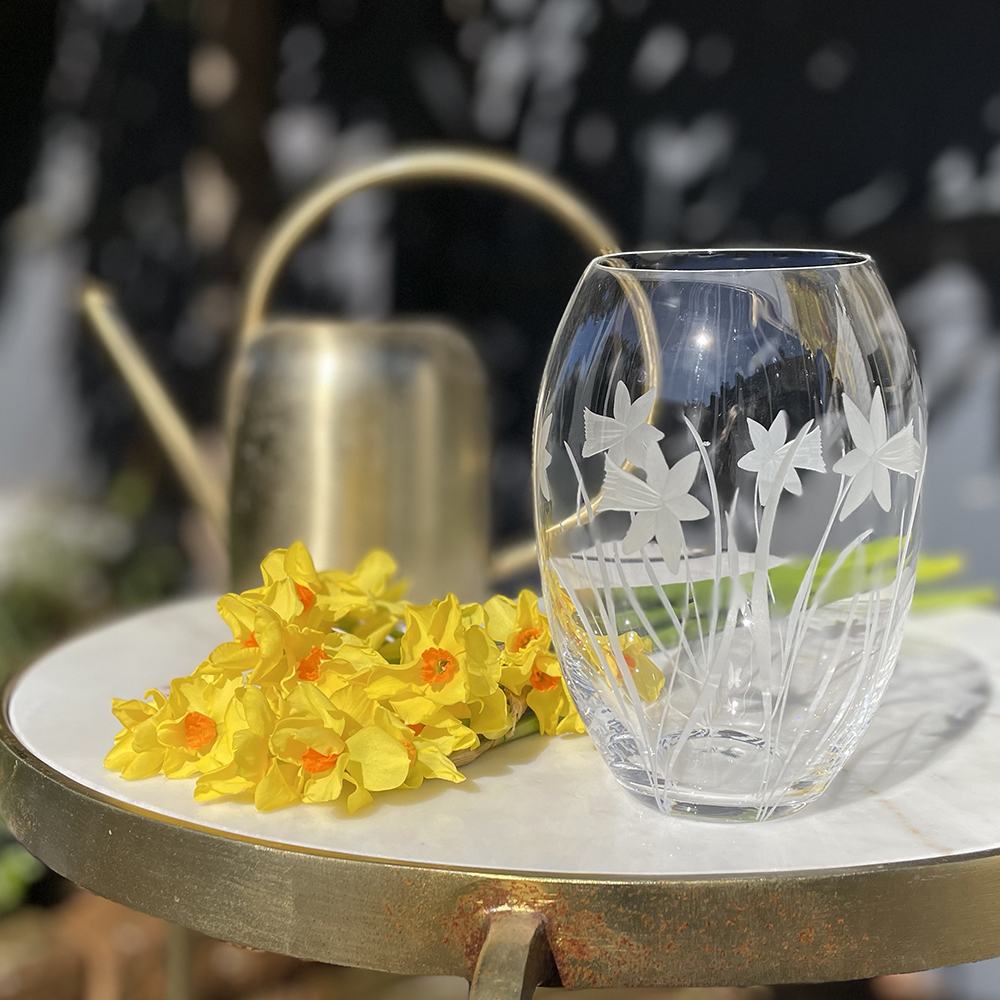 Daffodils Small Barrel Vase 145mm (Gift Boxed) | Royal Scot