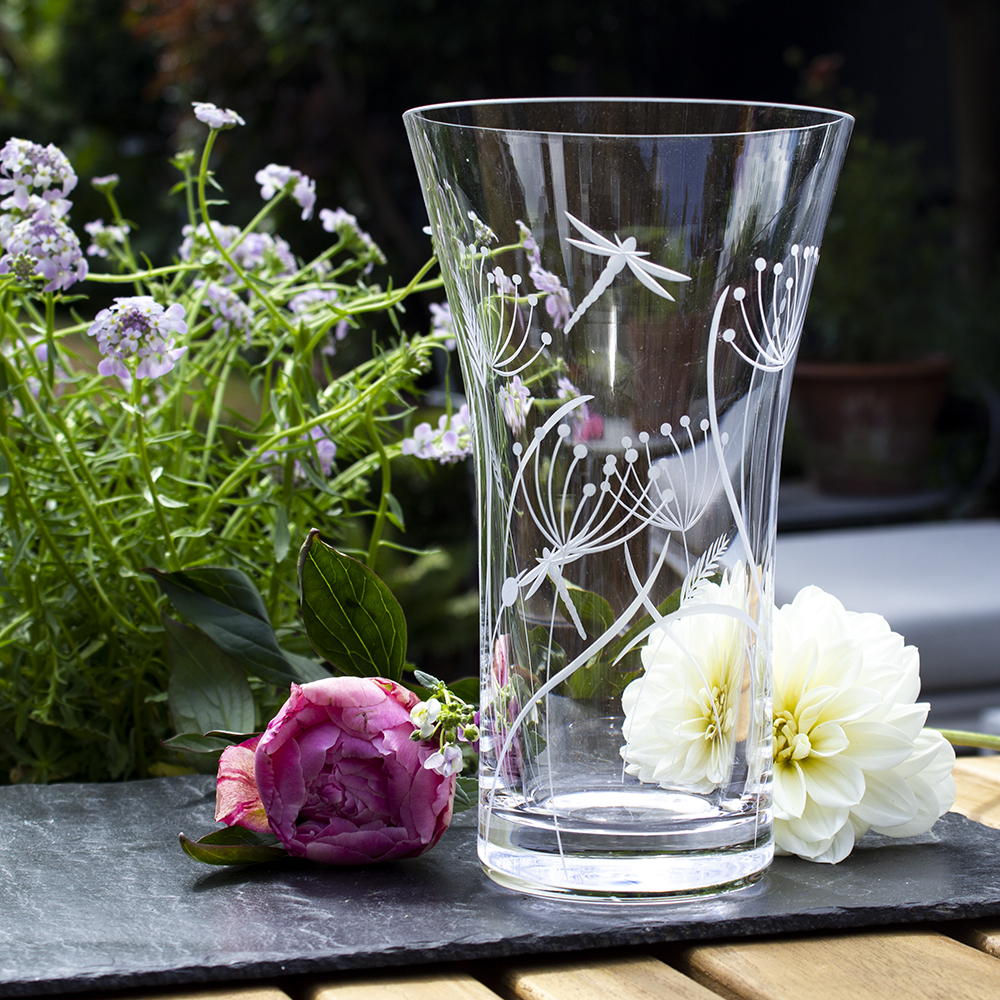 Dragonfly Medium Barrel Vase (Giftware) - 180mm (Gift Boxed