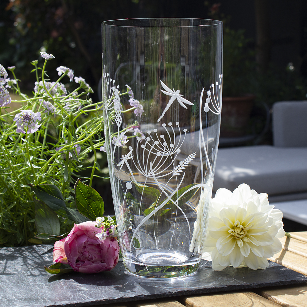 Dragonfly Medium Barrel Vase (Giftware) - 180mm (Gift Boxed