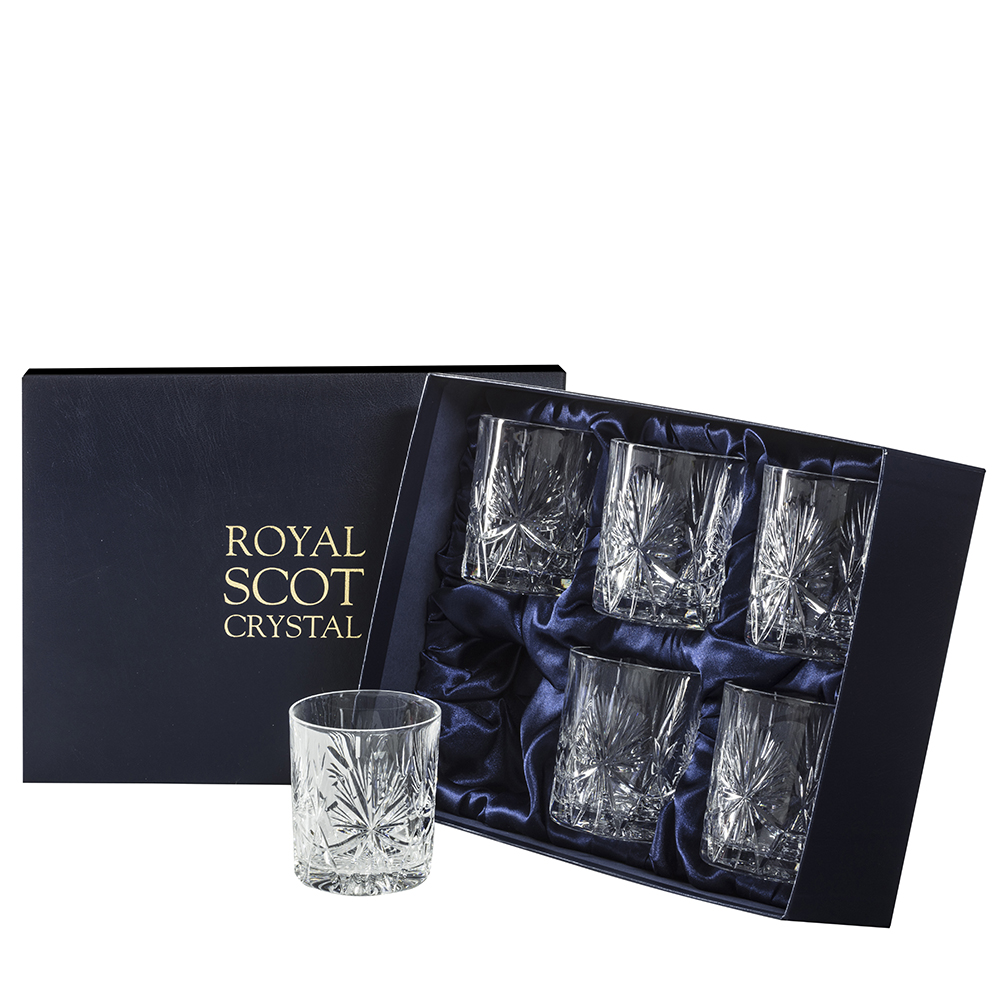 Edinburgh Star - 2 Crystal Whisky Tumblers 84mm (Presentation
