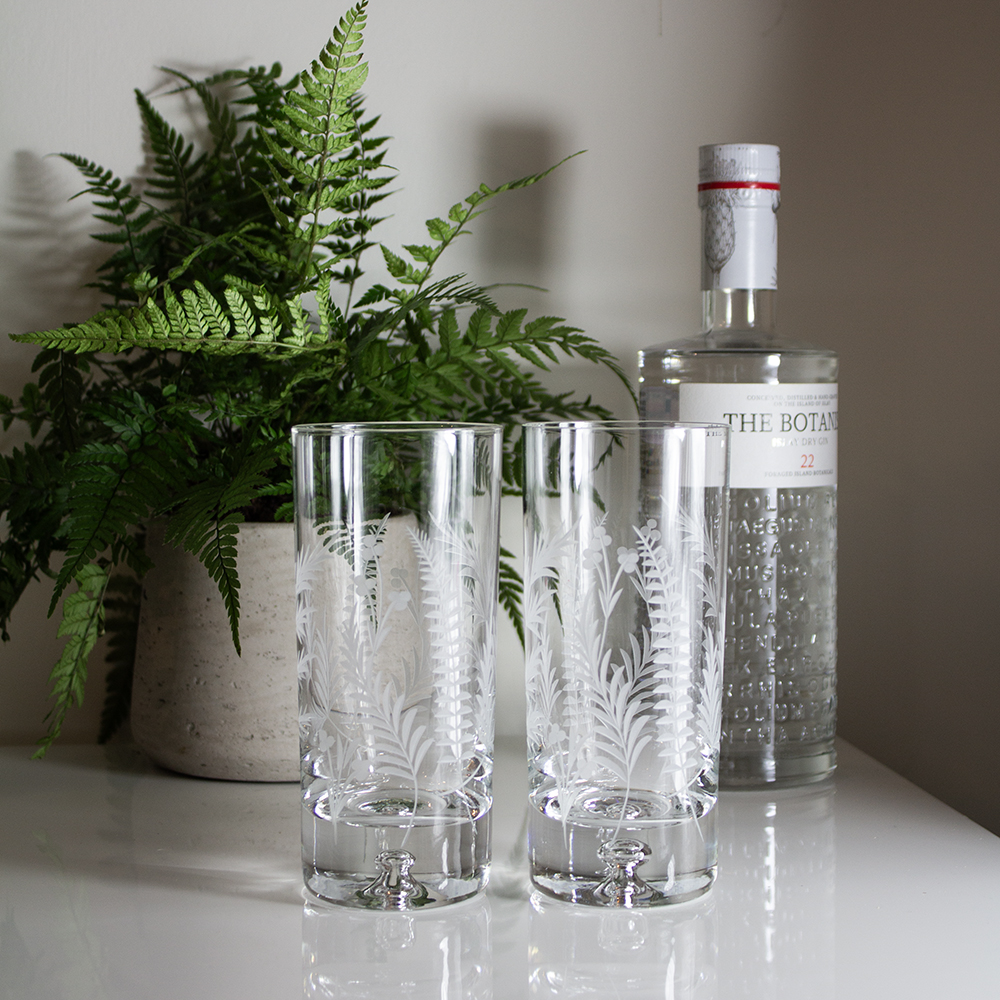 Woodland Fern - 2 Crystal Port/sherry Glasses, 157mm (Gift Boxed ...