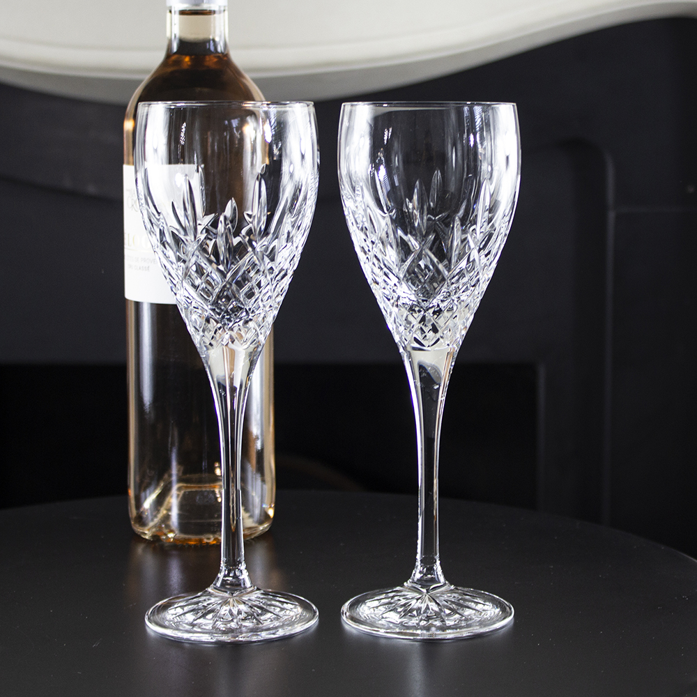 London - 2 Crystal Wine Glasses 218mm (Presentation Boxed) | Royal Scot  Crystal