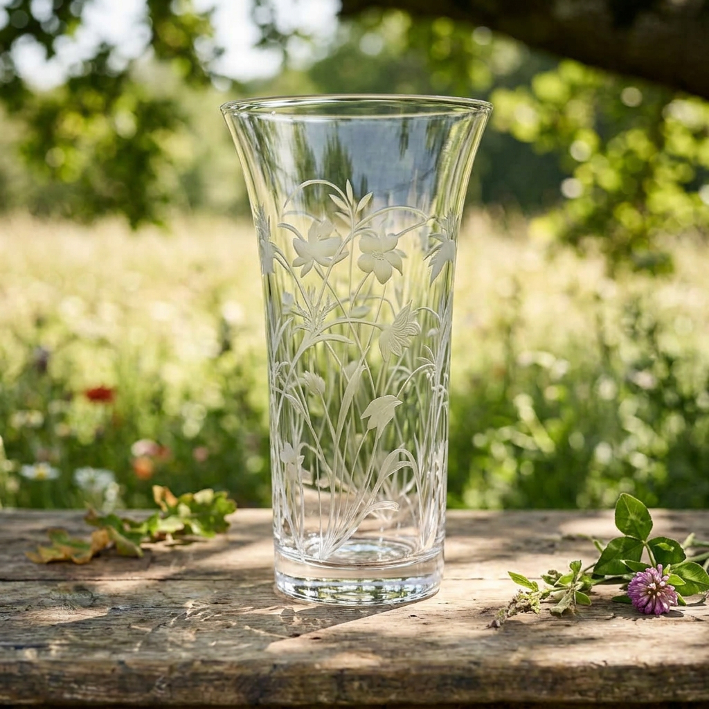 Meadow Flowers - Tall Vase 250mm (Gift Boxed) | Royal Scot Crystal