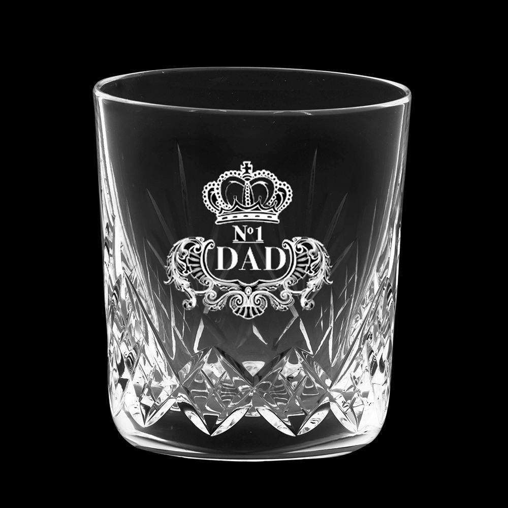 Highland Crystal Single Large Whisky Tumbler engraved Dad