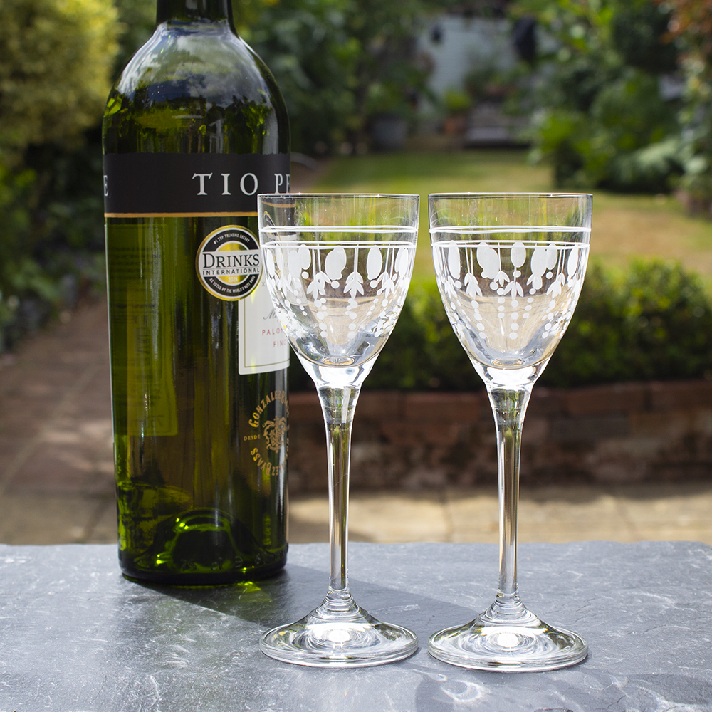 Nouveau - 2 Crystal Port / Sherry Glasses, 157mm (Gift Boxed)